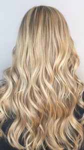 Butter blonde with dimensional baby lights