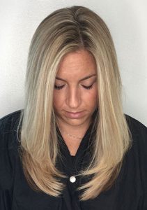 Blonde Angled Haircut with Highlights